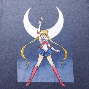 Sailor Moon Graphic T Shirt Men L Blue Anime Manga Kawaii Streetwear Otaku Retro